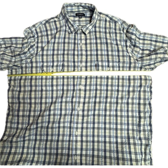 Croft & Barrow Shirt Mens XXL Quick Dry Plaid Blue Button Up Pre-owned - Picture 5 of 8